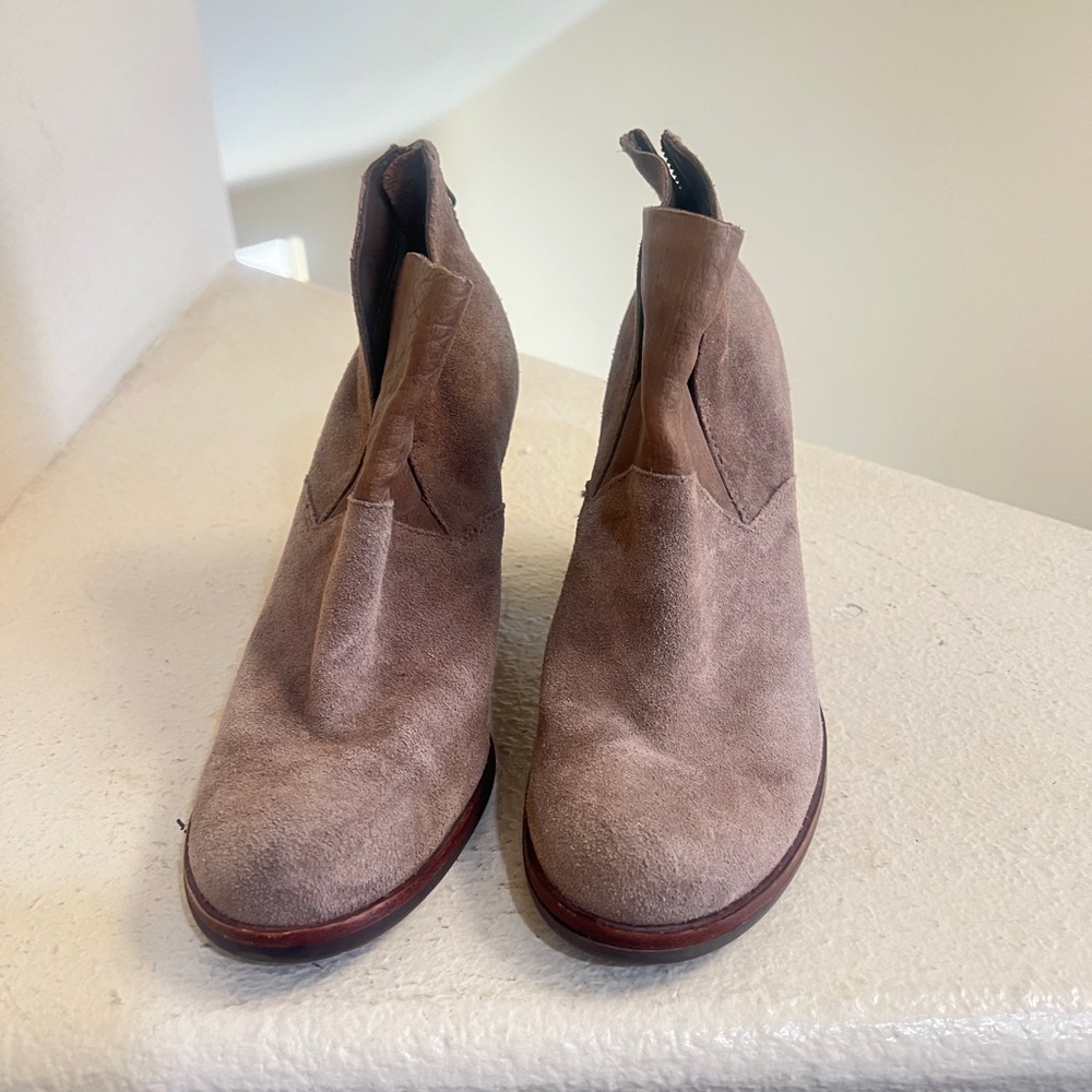 Kork-Ease Castaneda “Castle Suede” Brown Leather Bootie boots chunky size 8 - Picture 2 of 12
